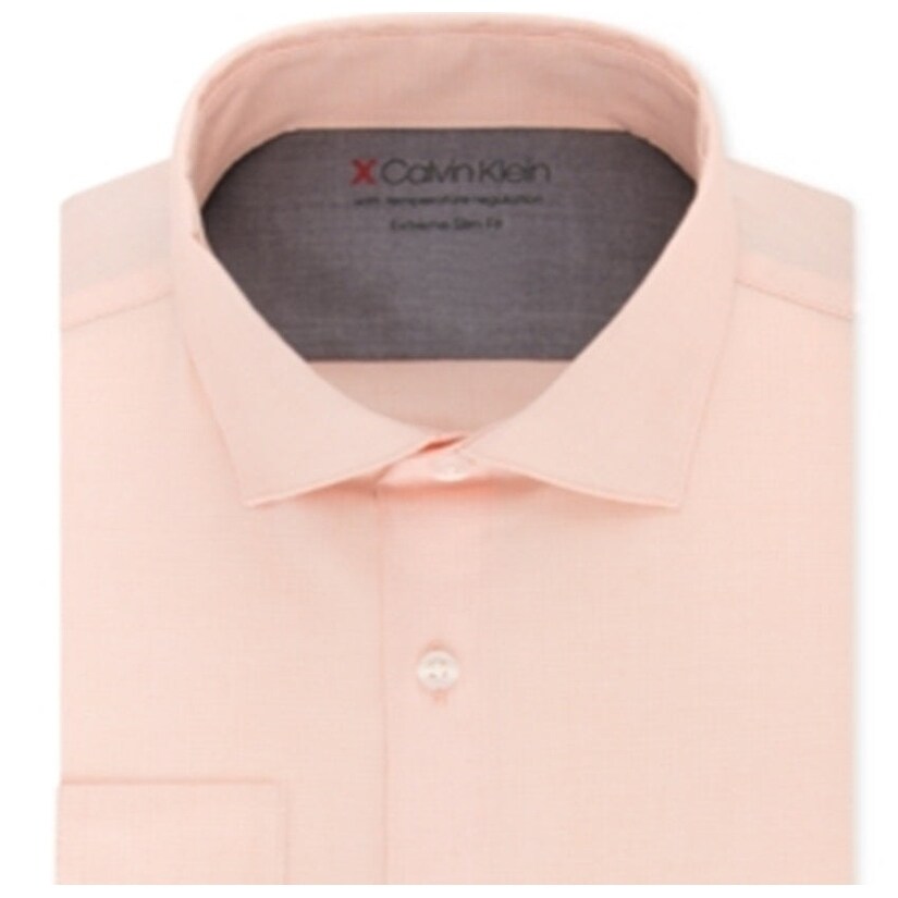 calvin klein ultra slim fit dress shirt Calvin Klein Men's Long-Sleeve Spread Collar Dress Shirt - Orchid