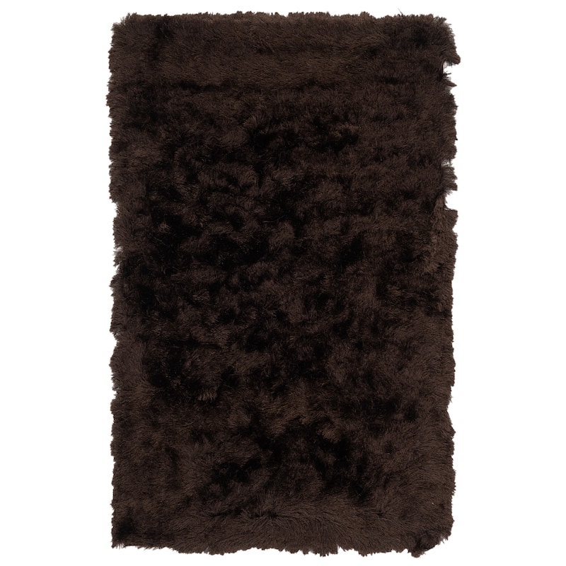 SAFAVIEH Handmade Paris Shag Danara 2.5-inch Thick Rug - 2' x 3' - Chocolate