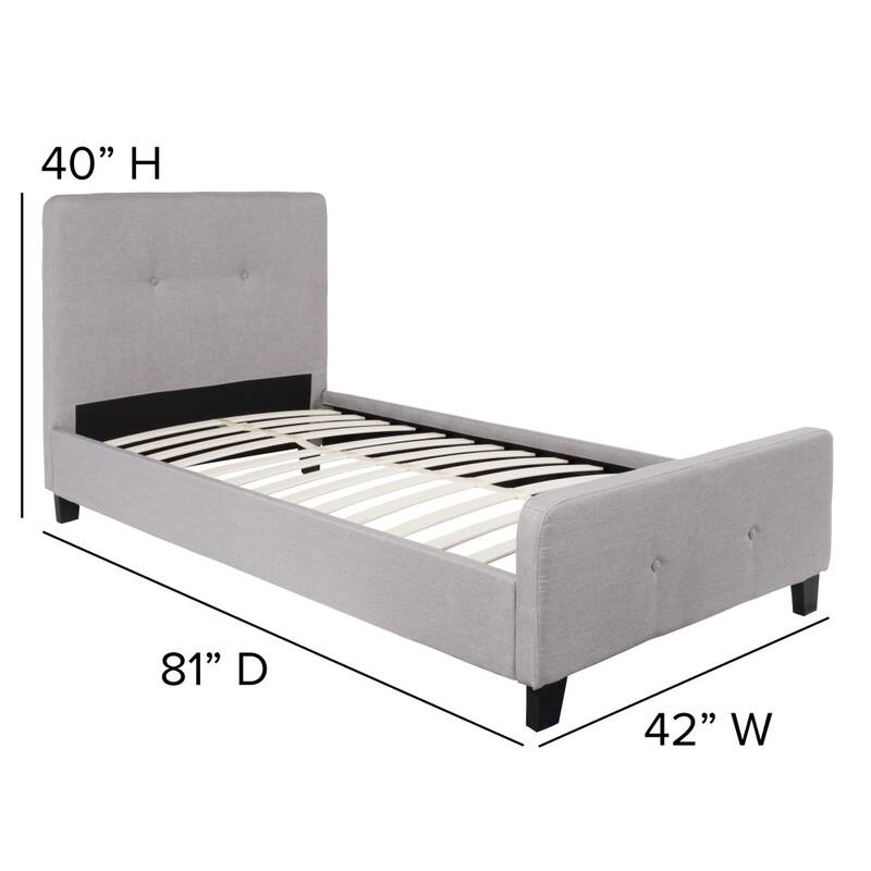 Button Tufted Upholstered Casual Style Platform Bed