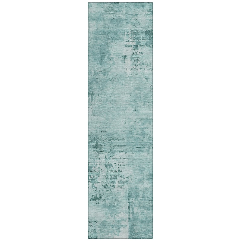 Machine Washable Indoor/ Outdoor Abstract Modern Chantille Rug