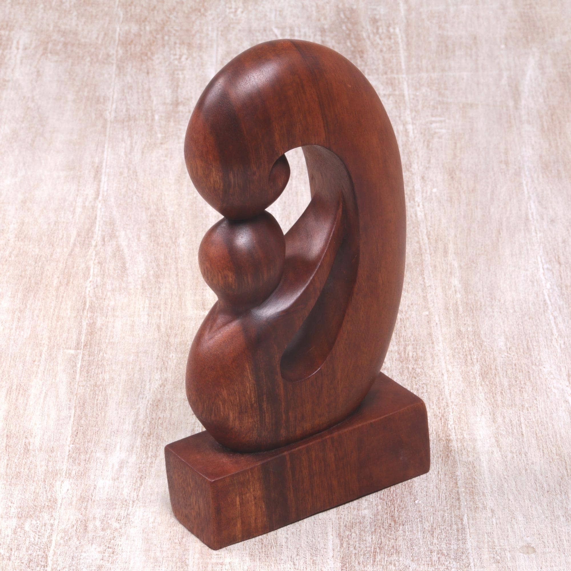 Maternal Embrace' NOVICA Abstract Wood Sculpture Brown Maternal Embrace' NOVICA Abstract Wood Sculpture Brown