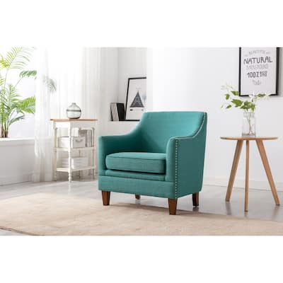 Porthos Home Rok Accent Chair, Fabric Upholstery, Rubberwood Legs