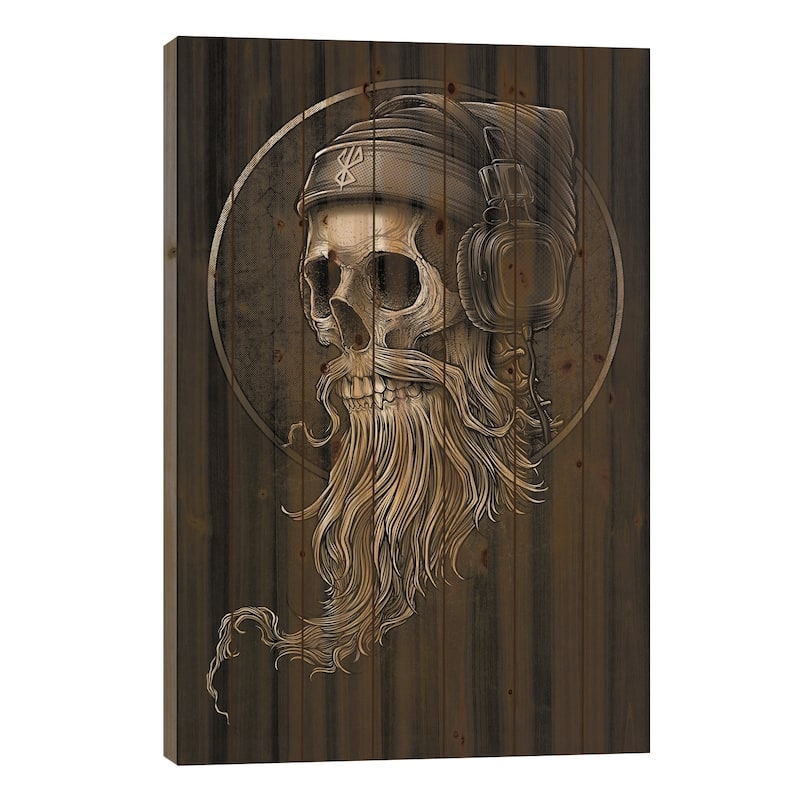 Skull Breard Headphone Print On Wood by Winya Sangsorn - Multi-Color - 40x26x1.5