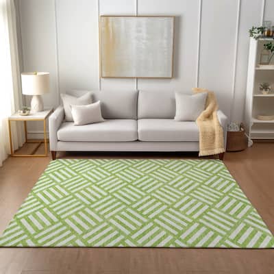 Machine Washable Indoor/ Outdoor Chantille Contemporary Geo Rug