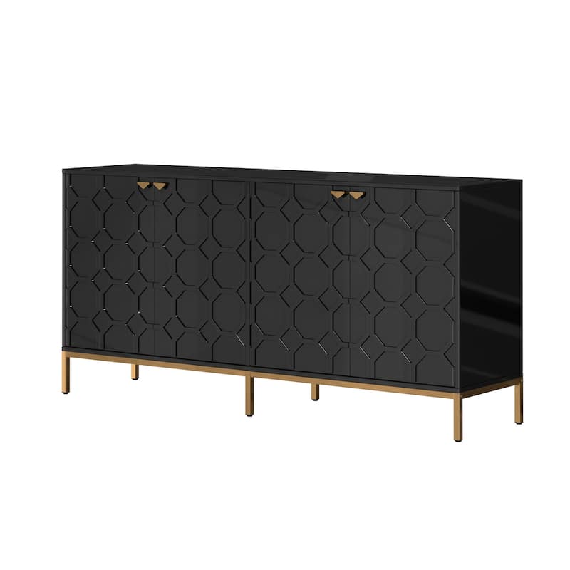 Clihome Storage High Gloss Entertainment Centers TV Stand, Sideboard