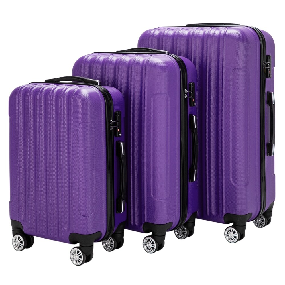 large purple suitcase