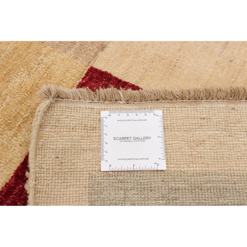 ECARPETGALLERY Hand-knotted Finest Peshawar Ziegler Khaki Wool Rug - 6'7 x 9'8
