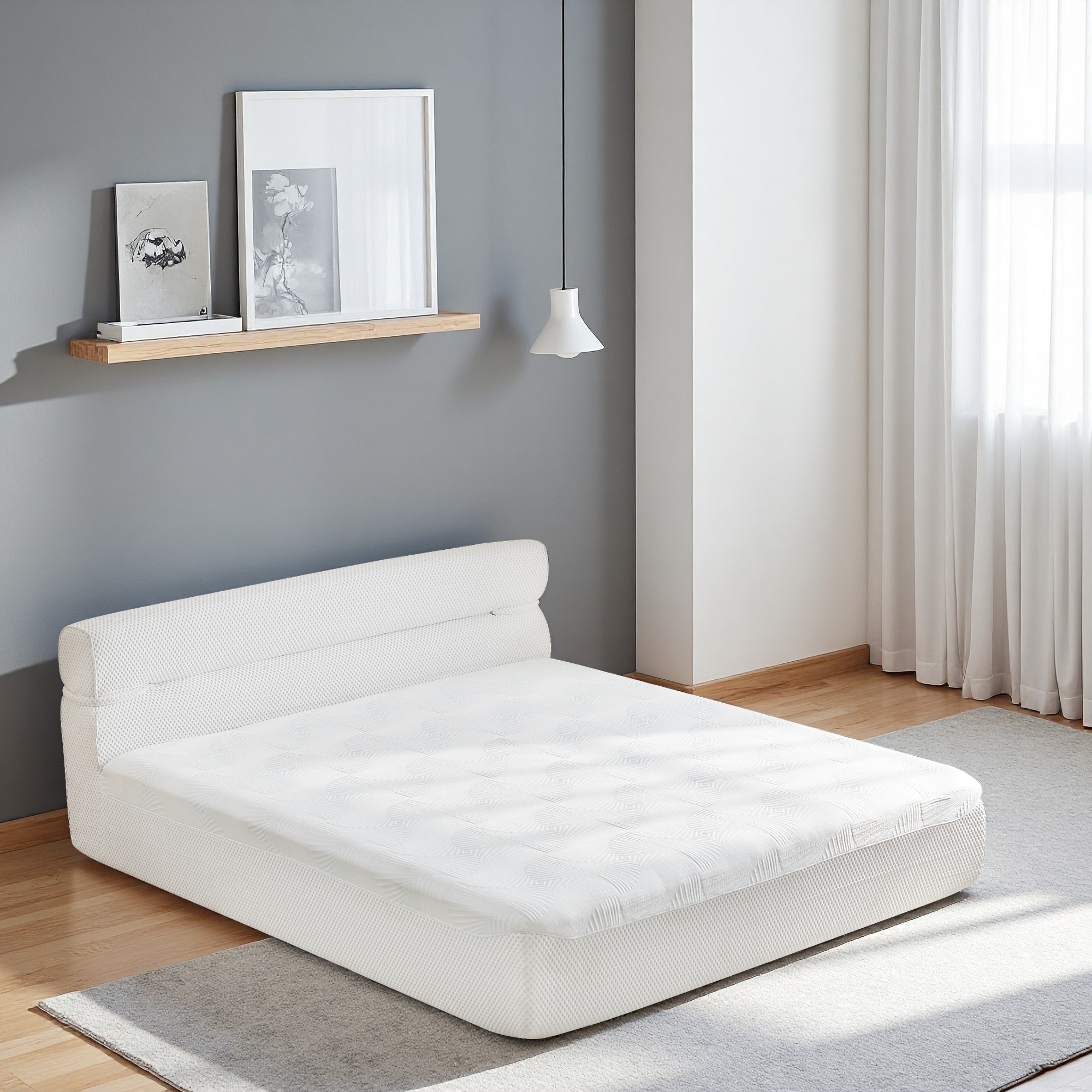 Queen Cooling Fabric Mattress with Built-in Bed Frame
