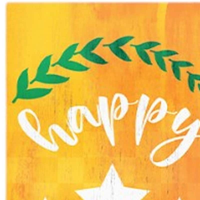 HomeRoots 72" Orange Solid Wood Happy Harvest Scarecrow Porch Sign