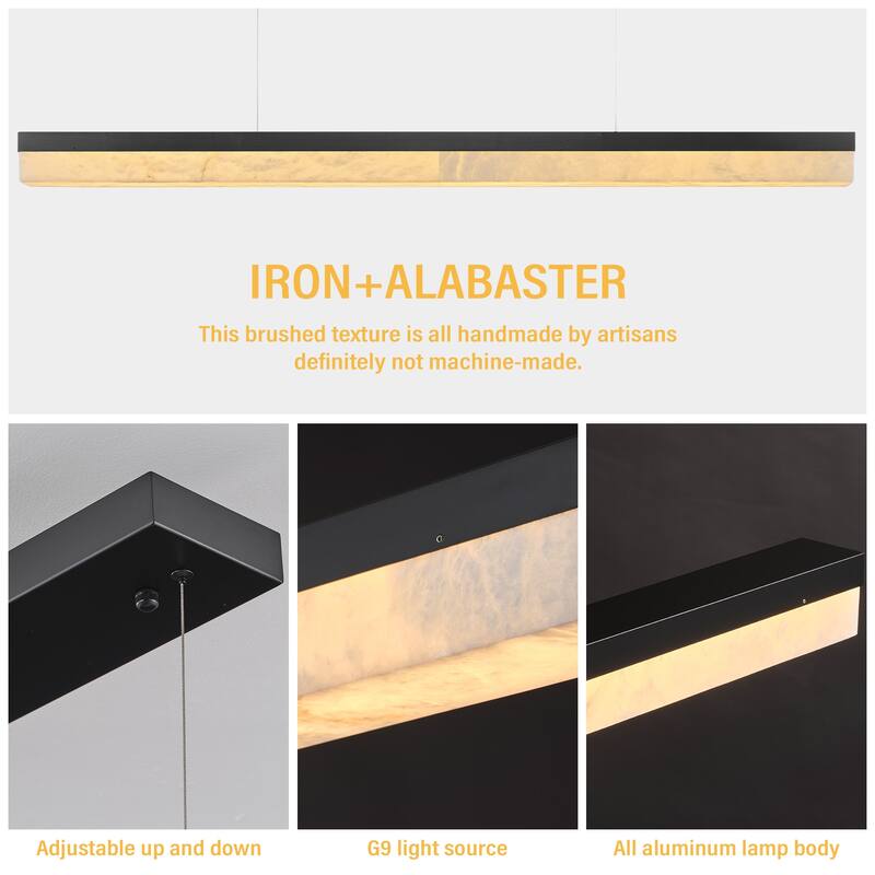 KAYLA Alabaster Pendant Light 1200 - 1800 Matte Black/Gold