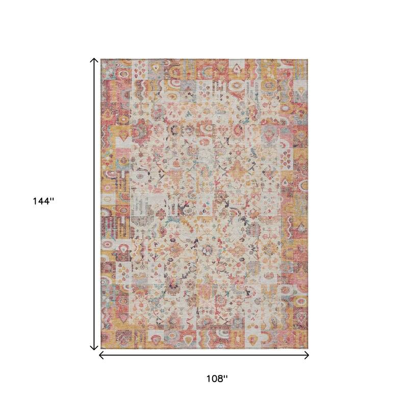 HomeRoots Patchwork Traditional Rectangle Outdoor Rug