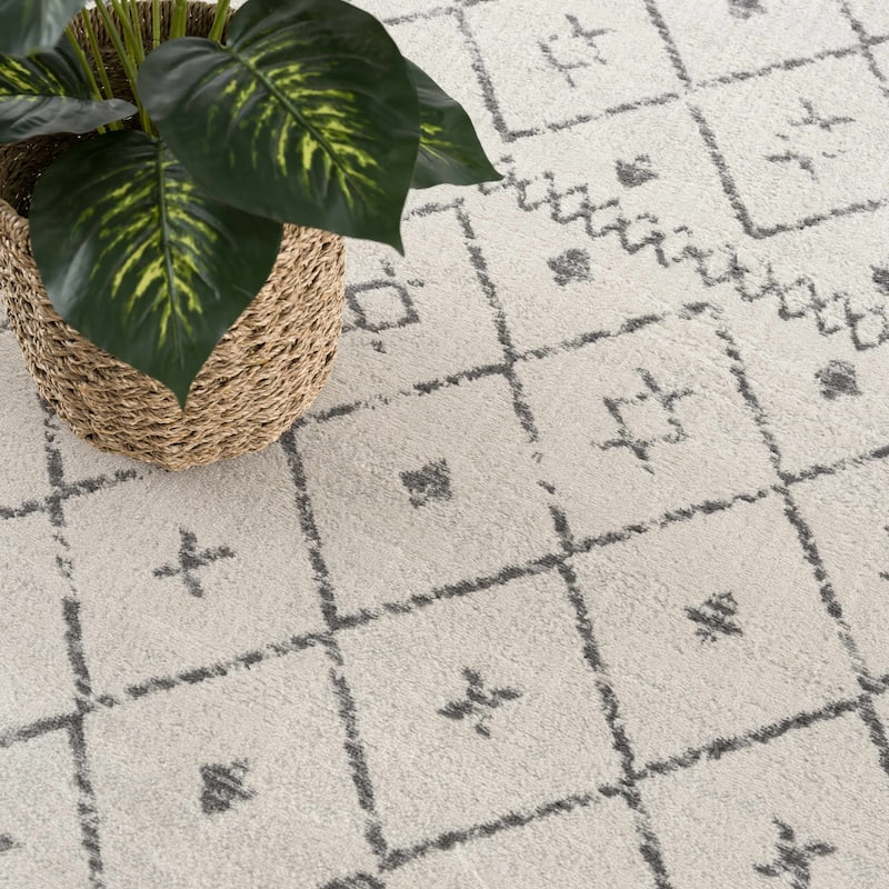 Hauteloom Tigris Modern Traditional Abstract Farmhouse Neutral Grey / Beige Area Rug