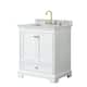 Option White / White Carrara Marble Top / Brushed Gold
