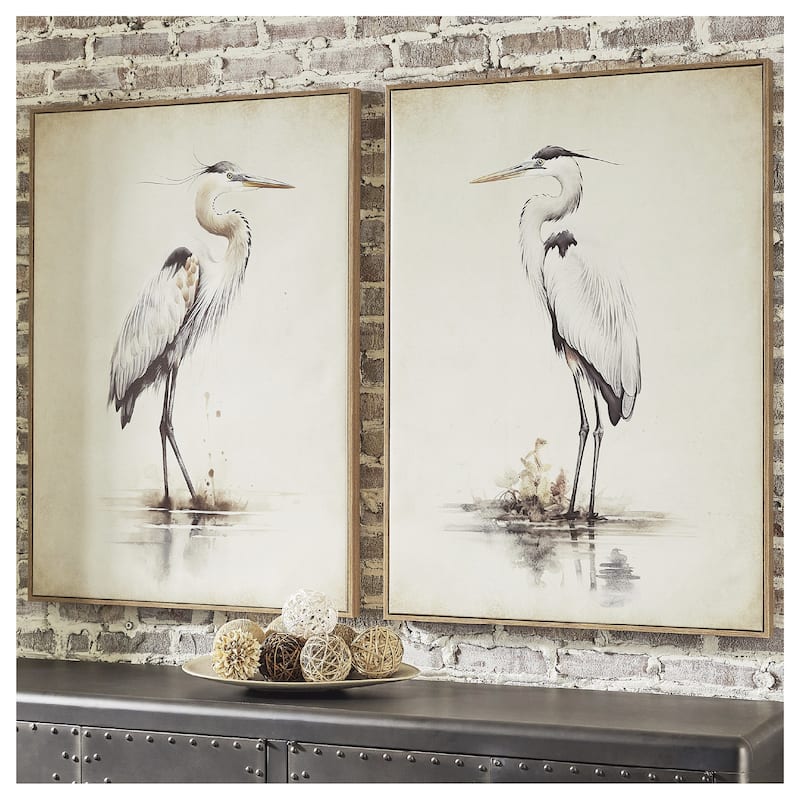 Signature Design by Ashley Aubinell Beige Wall Art (Set of 2) - 30" W x 1.38" D x 40" H - Wood - Natural