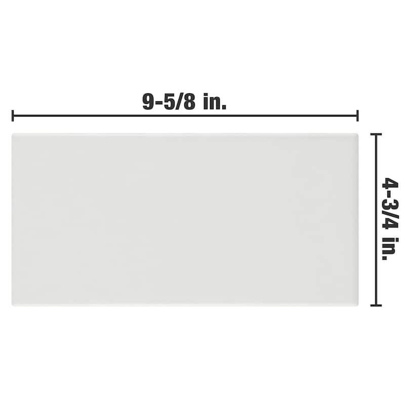 Merola Tile Piscina Brick Blanco Brillo 4-3/4" x 9-5/8" Porcelain Floor and Wall Tile