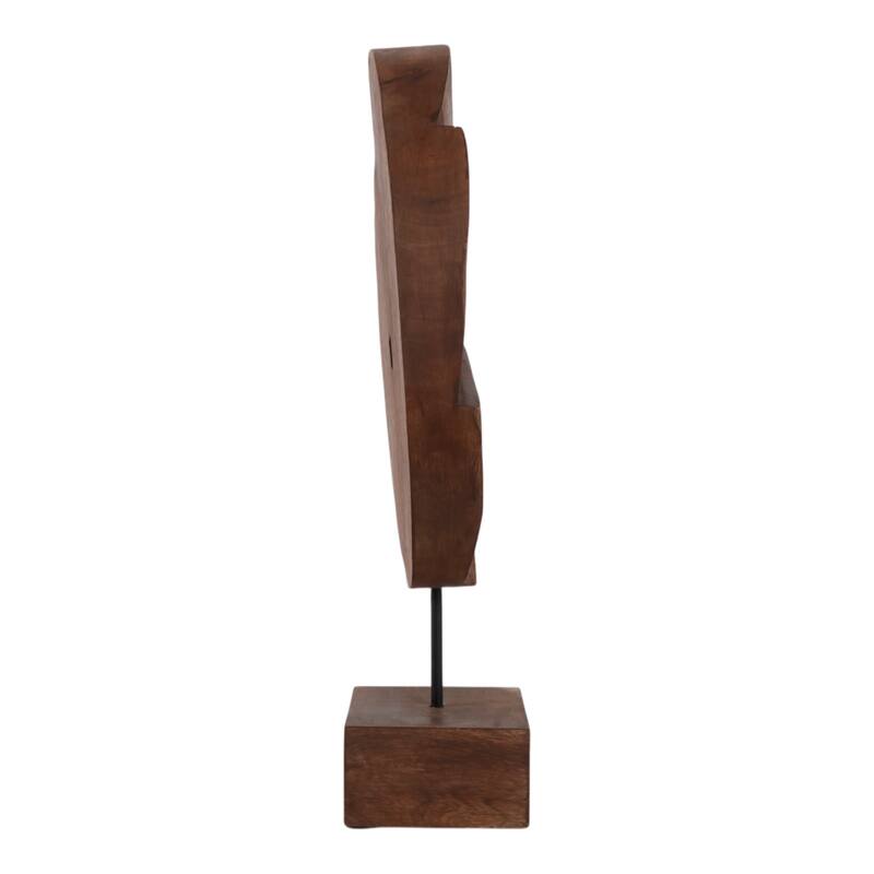 Wood Iron Sculpture Abstract Spiral Design Coastal Decor - 20" Brown - 11.5" x 5" x 20"