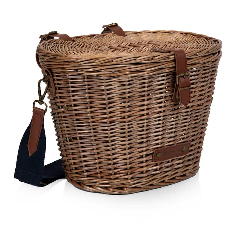 Picnic Time Cambridge Bicycle Basket, (Natural Wicker)