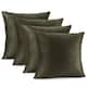 Nestl Solid Microfiber Soft Velvet Throw Pillow Cover (Set of 4) - 18" x 18" - Khaki