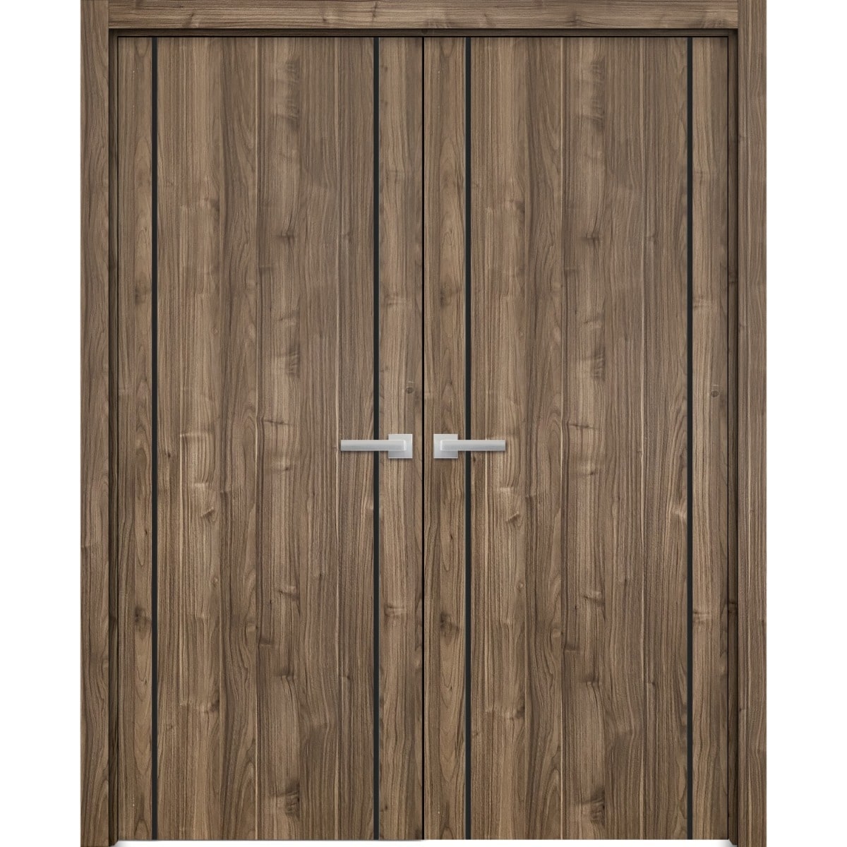 SartoDoors Planum 0016 | Interior French Doors Double French Door | Solid Wood | Hardware Set | 36x80, White Silk Bedroom Door