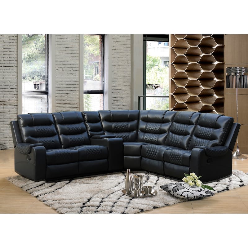 Mirabell 5-piece Faux Leather Reclining Sectional with console