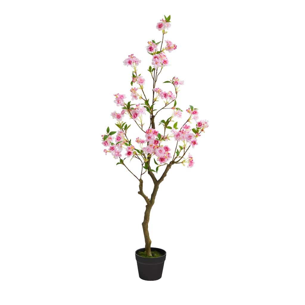 Artificial Maple Leaf Plant 24In. Fall Foliage Decor with Planter - Indoor Outdoor Home Accent - Pink - 48
