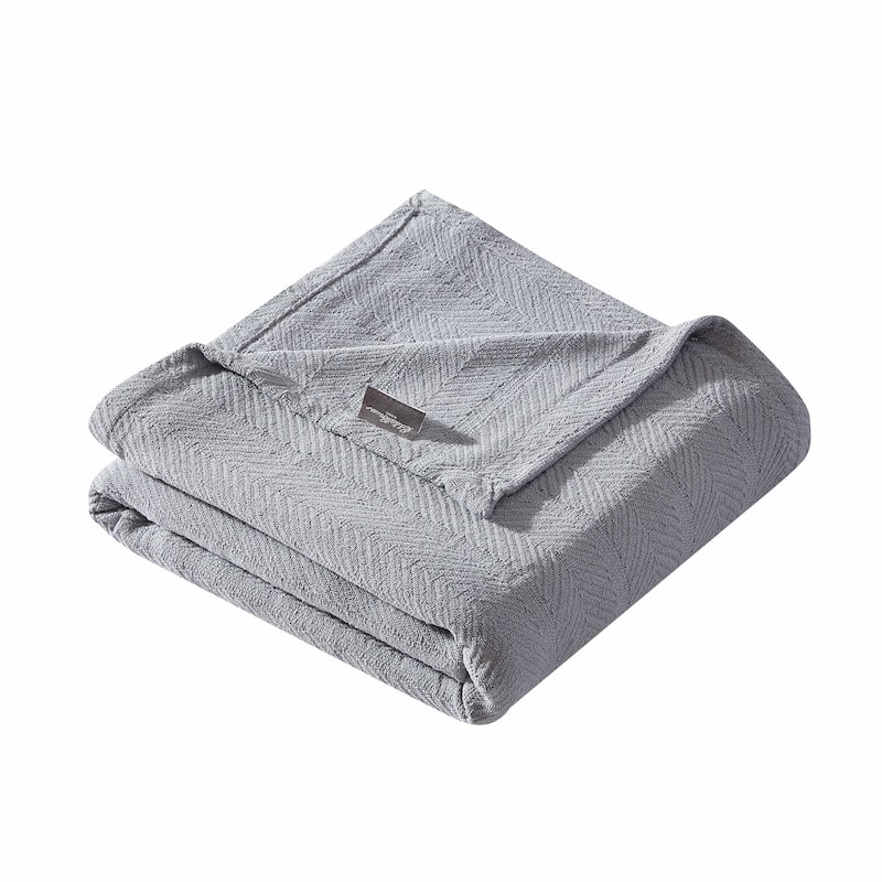 Eddie Bauer Herringbone Cotton Reversible Blanket