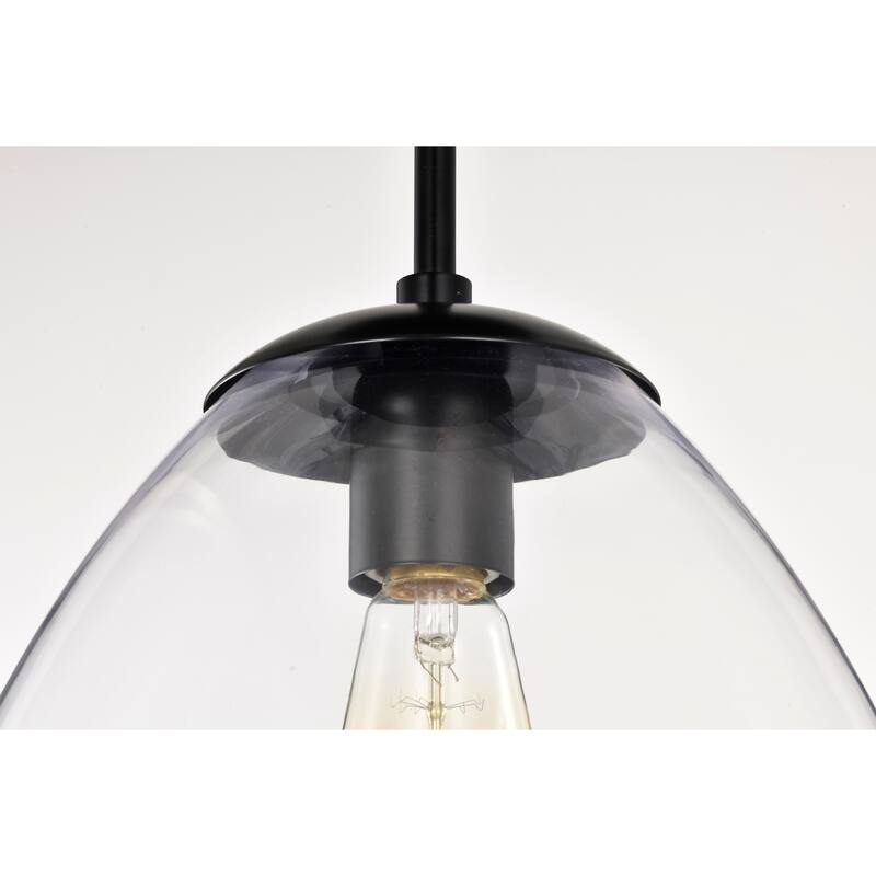 Zylo Semi-Flush Mount Metal Ceiling Lamp with Clear Glass Shade