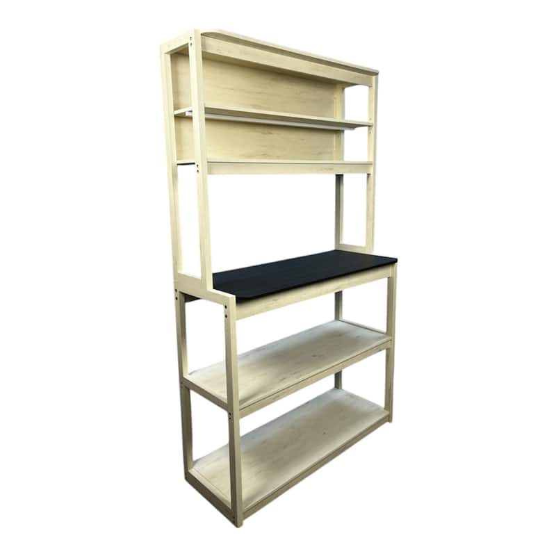 39.37" 5-Tier Bakers Rack for Kitchen with Storage, Coffee Bar, Kitchen Shelves, Microwave Stand