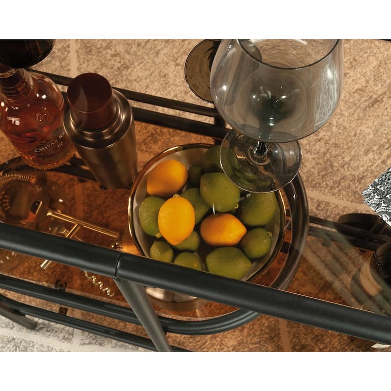 Coral Cape Bar Cart Metal/glass