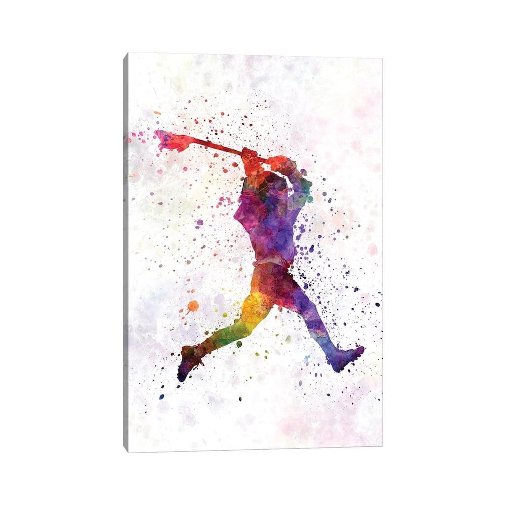iCanvas "Lacrosse Man Player I" by Paul Rommer Canvas Print