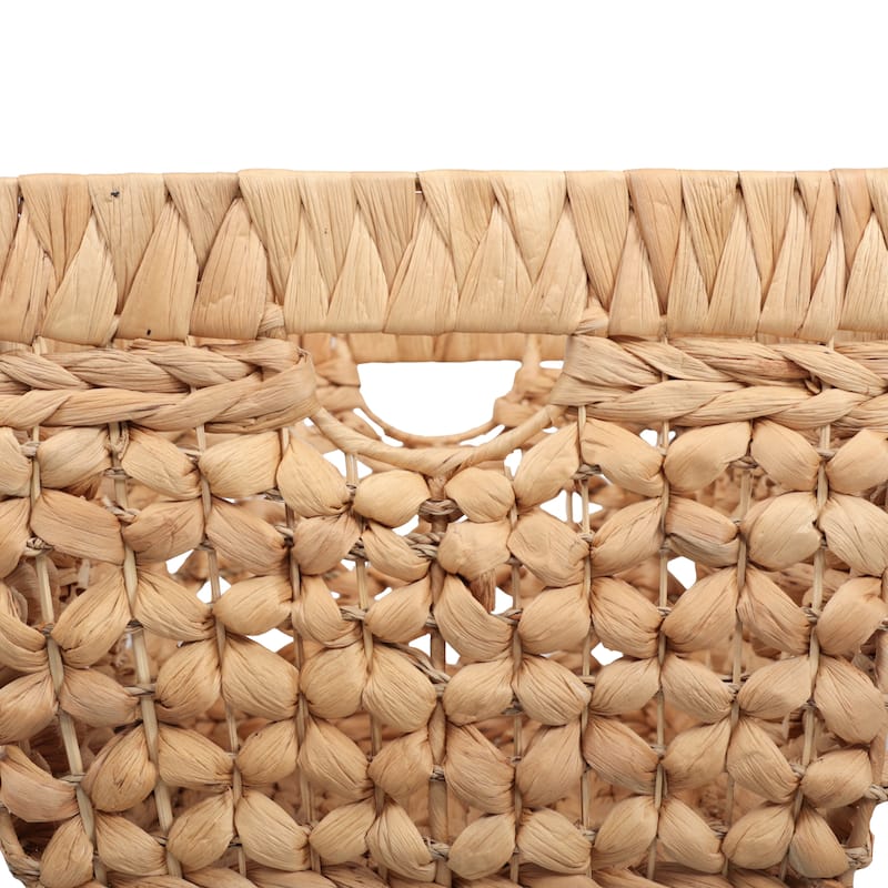 Aria Handwoven Water Hyacinth Nesting Storage Baskets with Handles (Set of 5)