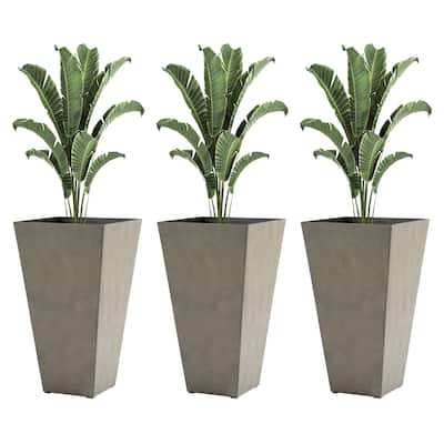 Tall Planters with Drainage Hole Outdoor Flower Pots, Indoor Planters Set of 3