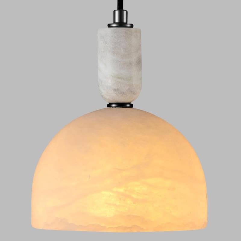 Alabaster Pendant Light for 7.9" Spanish Marble Shade Hanging Light Fixture