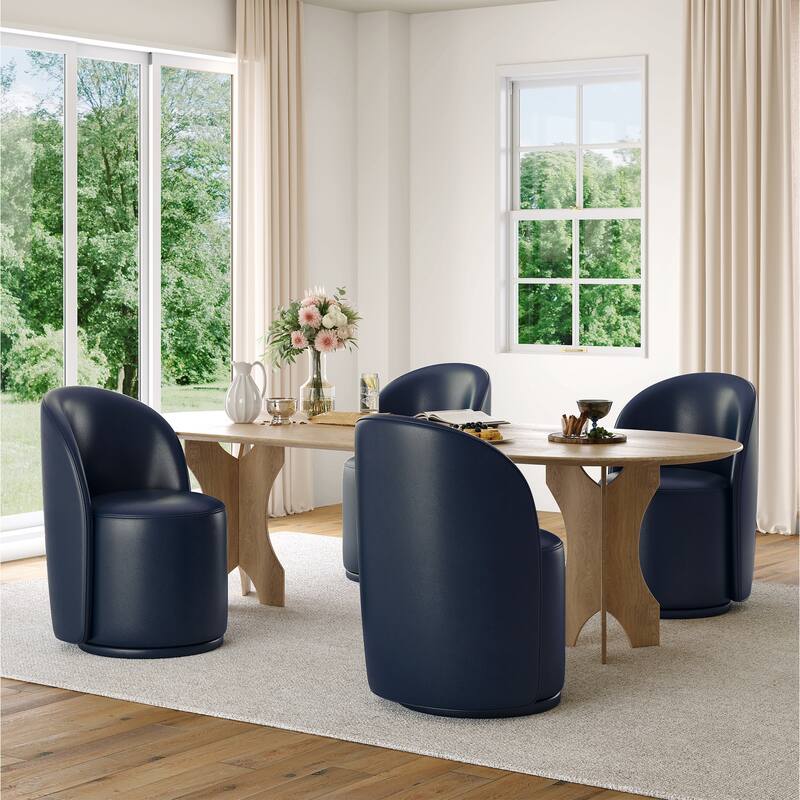 Modern Armless 360-Degree Swivel Dining Chair Barrel Chair