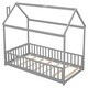 preview thumbnail 39 of 48, Twin Size Solid Wood House Bed with Guardrails for Toddlers
