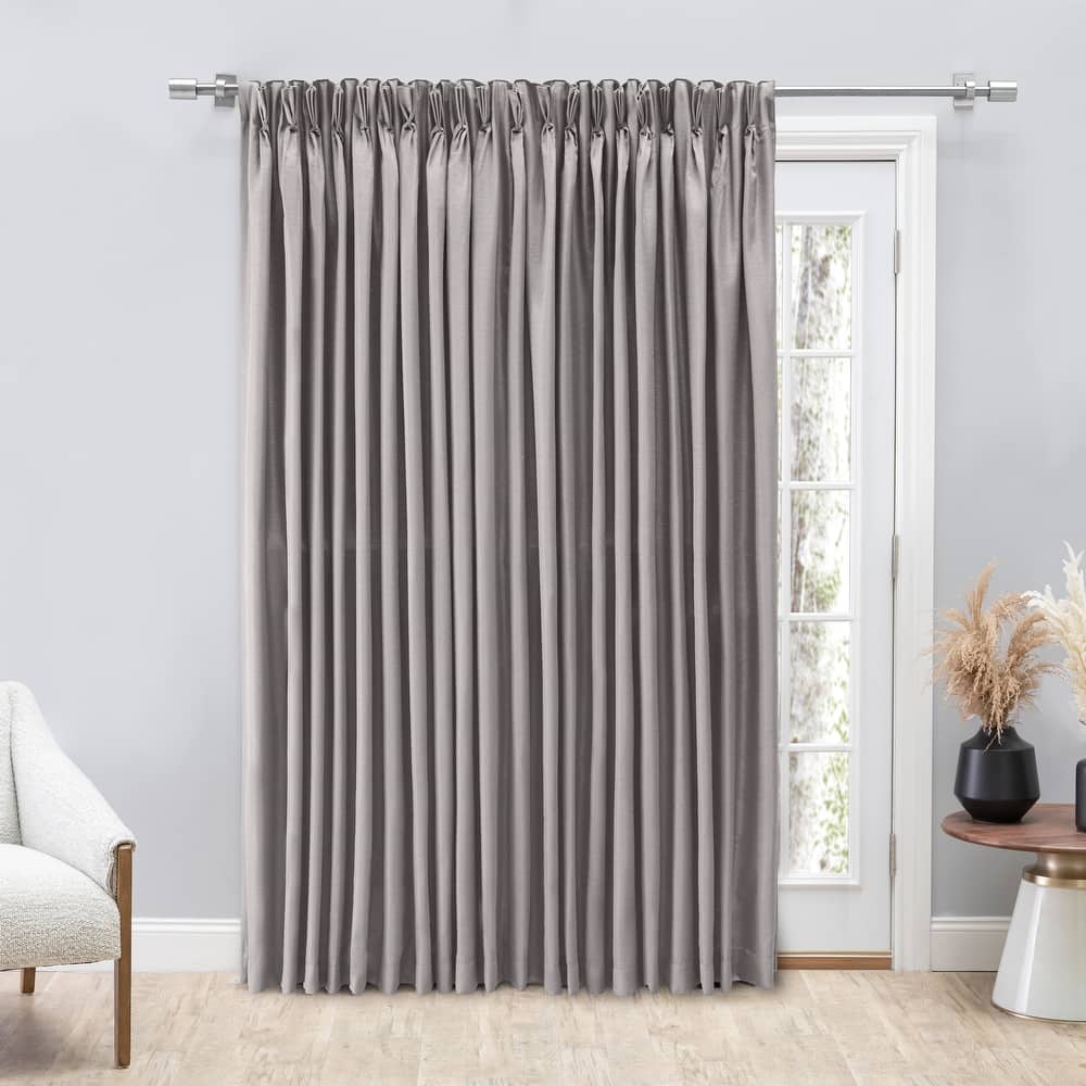 Premium Grasscloth Sheen Pinch Pleat w Back Tab Patio Curtain Panel