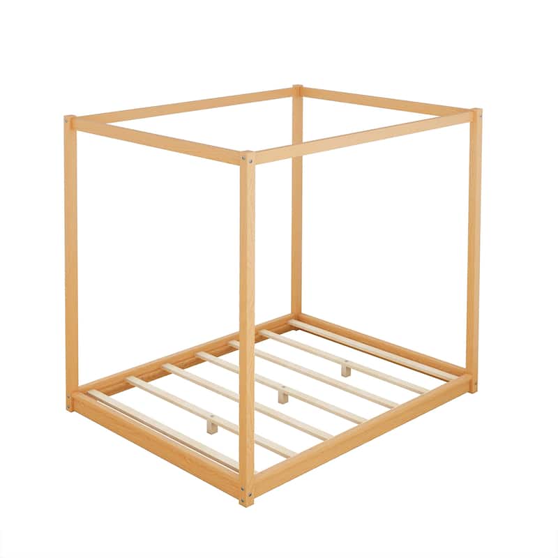 Queen Size Canopy Platform Bed with Support Legs