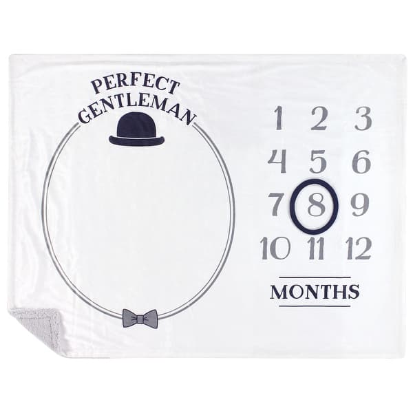 slide 1 of 1, Hudson Baby Infant Boy Plush Holiday and Milestone Blanket, Perfect Gentleman, One Size - Perfect Gentleman - One Size One Size - Perfect Gentleman