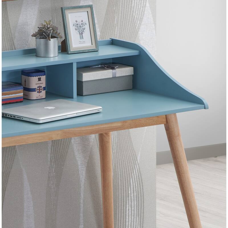 Mid-Century Wood Office Desk Reading Writing Study Table
