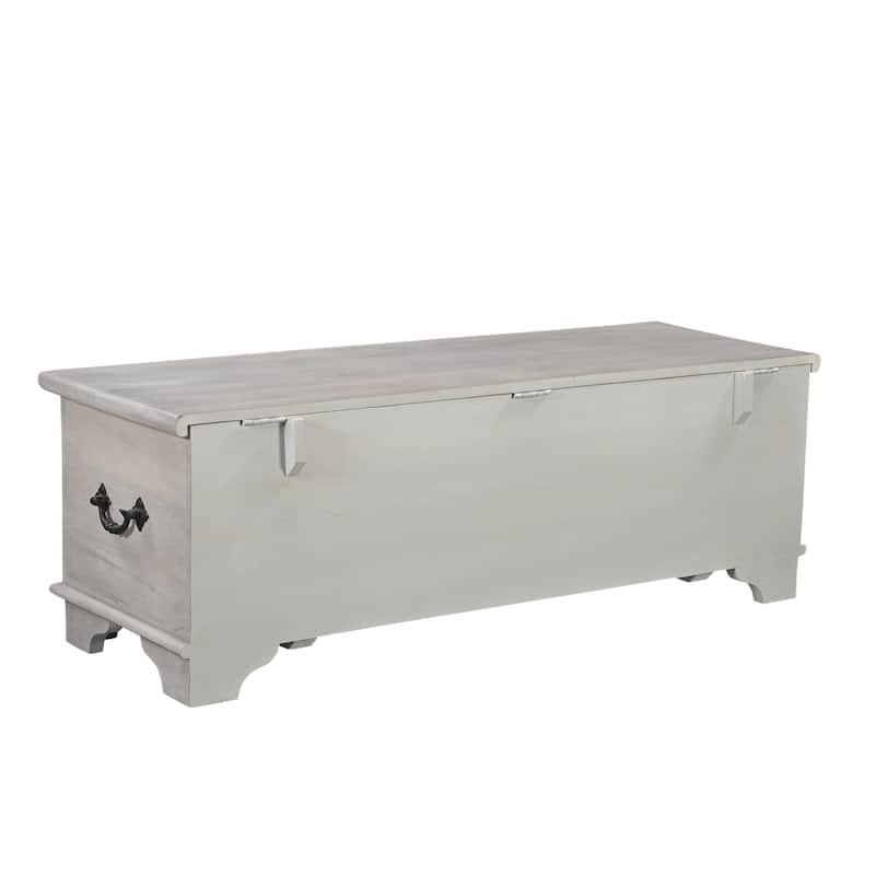 Clara Carved Solid Wood Storage Ottoman