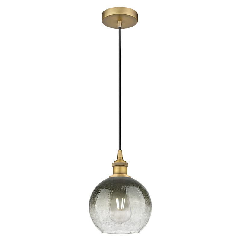 Innovations Lighting Endless Possibilities Edison - Brookhaven Globe - 1 Light 8" Cord Hung Mini Pendant - Slate/Brushed Brass
