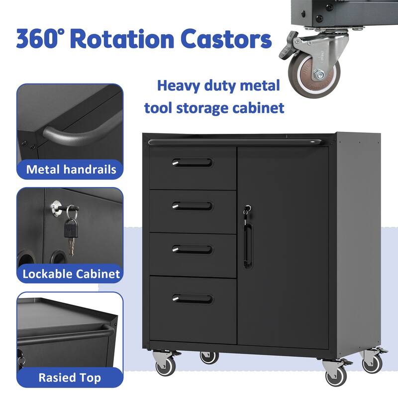 Sturdy Steel Rolling Cabinet