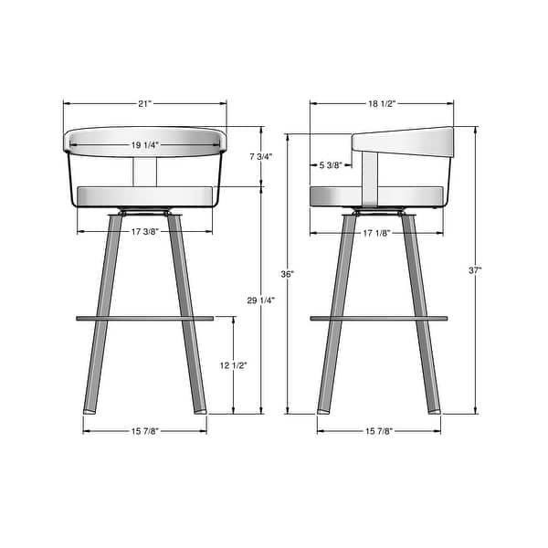 dimension image slide 2 of 2, Amisco Lars Swivel Counter and Bar Stool
