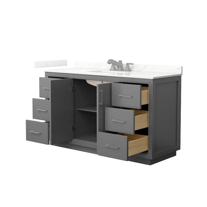 Wyndham Collection WCF111160S-QTZ-US3MXX Icon 60" Free Standing Single