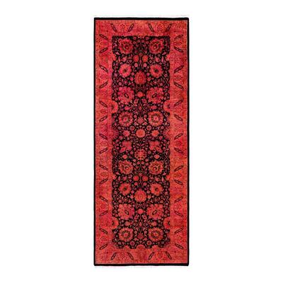 Contemporary Overdyed Wool Hand Knotted Runner - 3' 1" x 8' 3"