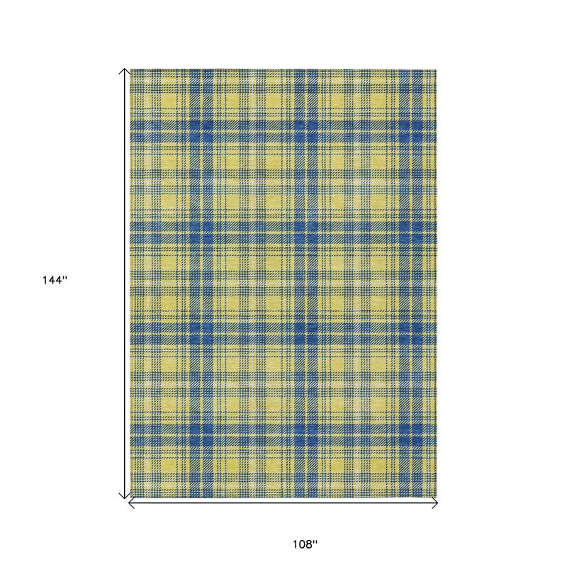 HomeRoots Plaid Transitional Rectangle Outdoor Rug