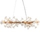 preview thumbnail 11 of 10, Veitchii Modern Glam Art Deco Chandelier 6-Light Linear Dining Room Lights with Ceramic Flower - L 32.2"* W 10.2"* H 10.2"