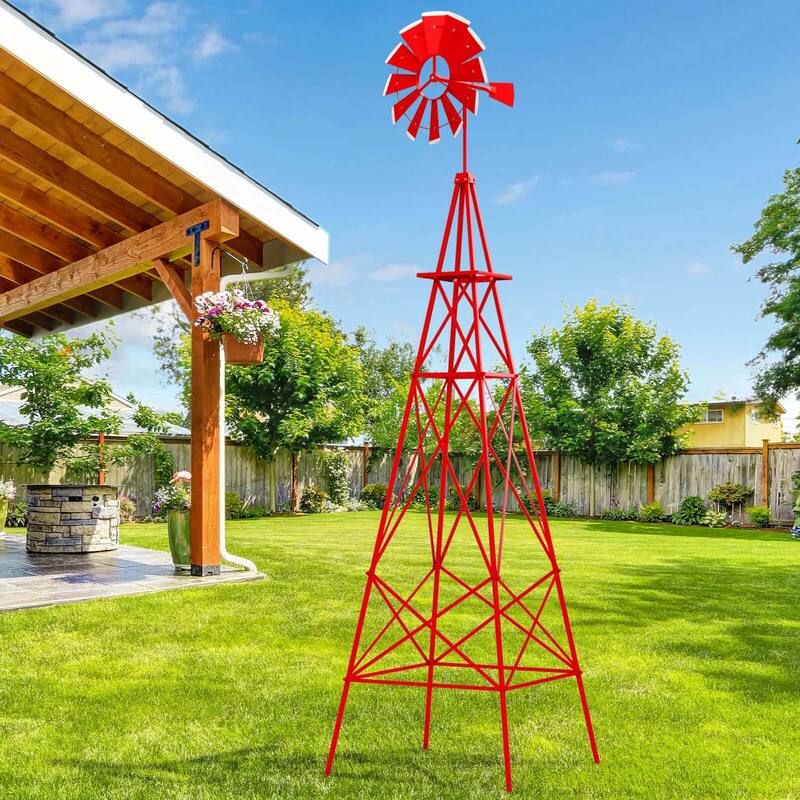 Costway 8 ft Ornamental Windmill with 4 Support Legs Decorative - See Details