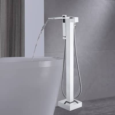 chrome waterfall floor mount tub filler free standing - 8' x 10'
