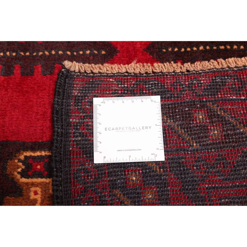 ECARPETGALLERY Hand-knotted Teimani Red Wool Rug - 3'7 x 6'4